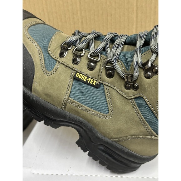 Cabelas gore tex boots 4y Hiking Boot Hunting Hiking Blue Green Black Lace Up - Picture 7 of 9